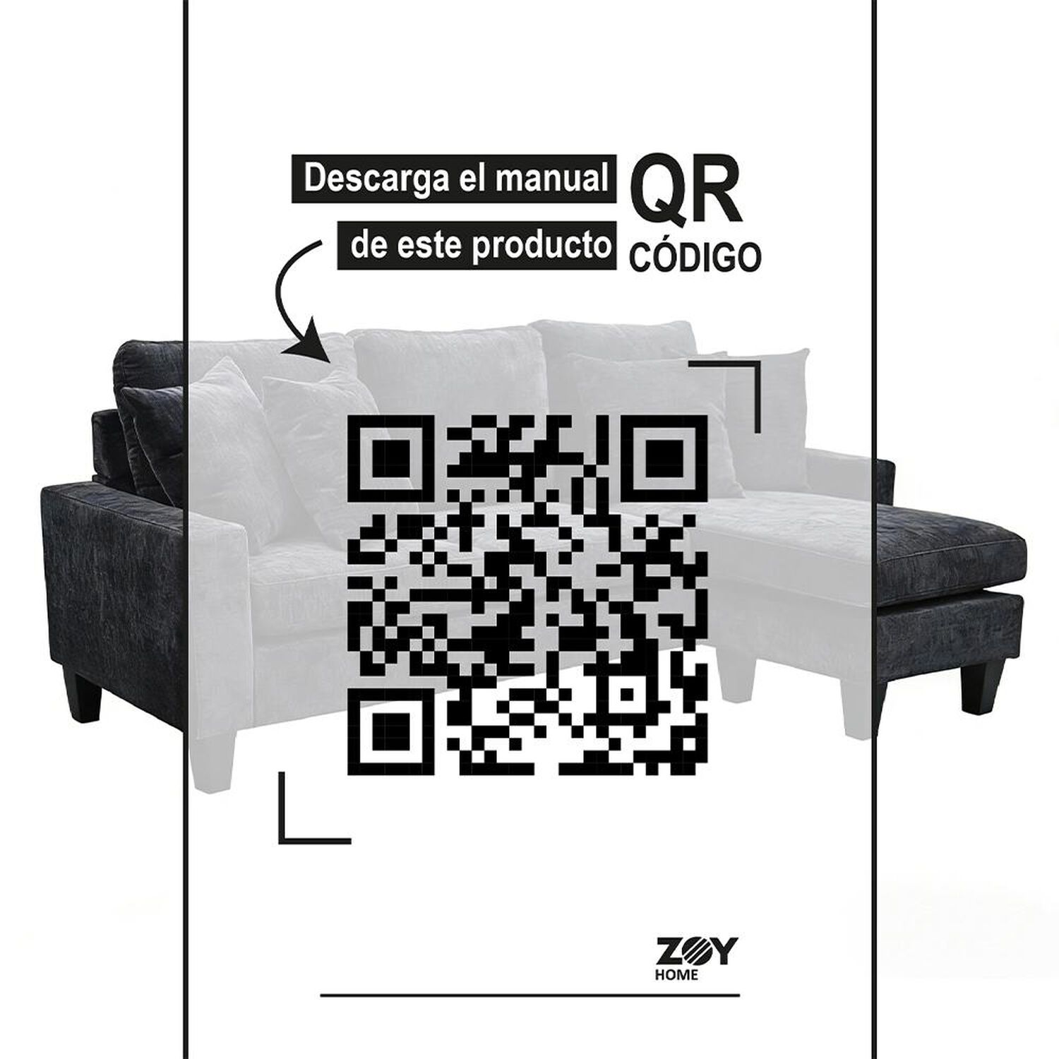 Sof&aacute; Seccional Zoy Home Bergen Chaise Longue Izquierdo / 3 Cuerpos image number 2.0