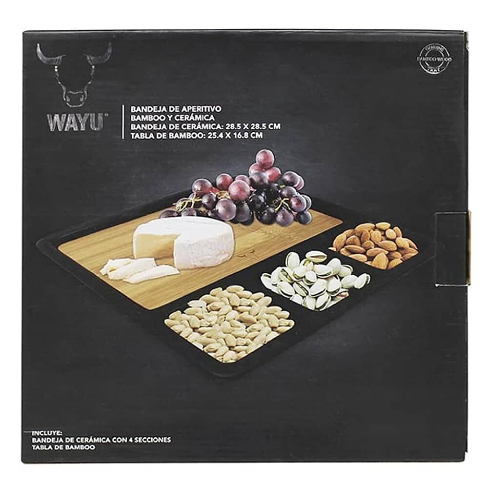Tabla Aperitivo Madera Ceramica Demontable Wayu M 25x11 Cm image number 5.0