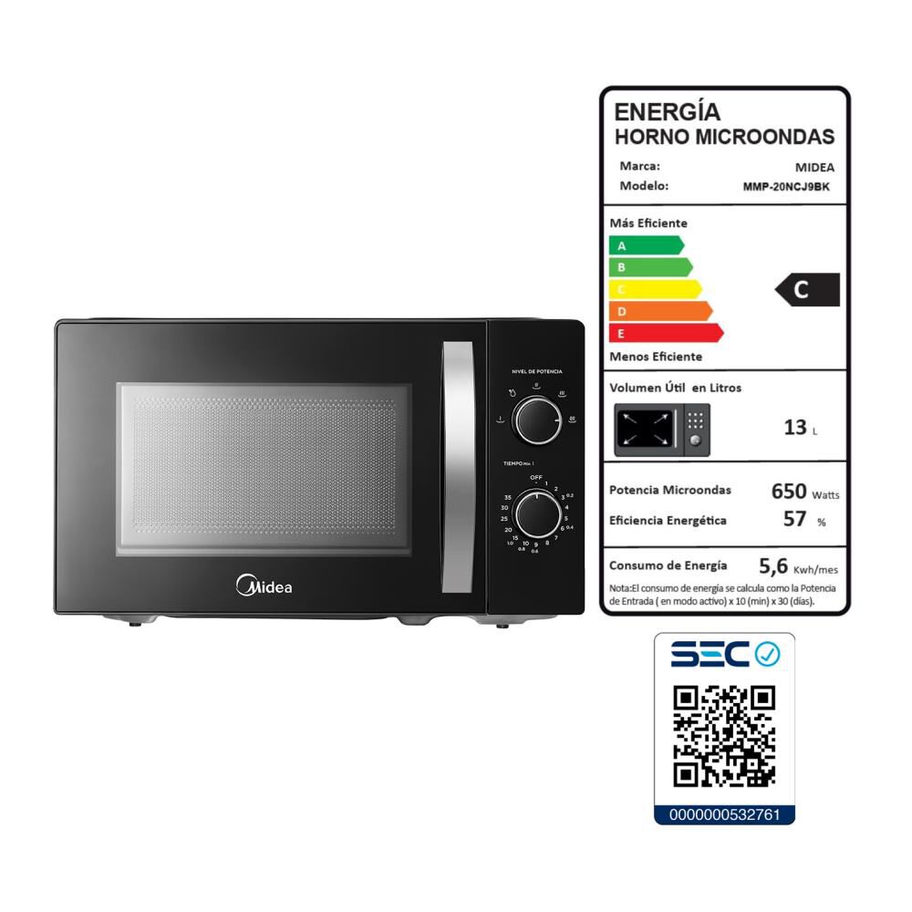 Microondas Midea MMP-20NCJ9 / 20 Litros / 700W image number 4.0