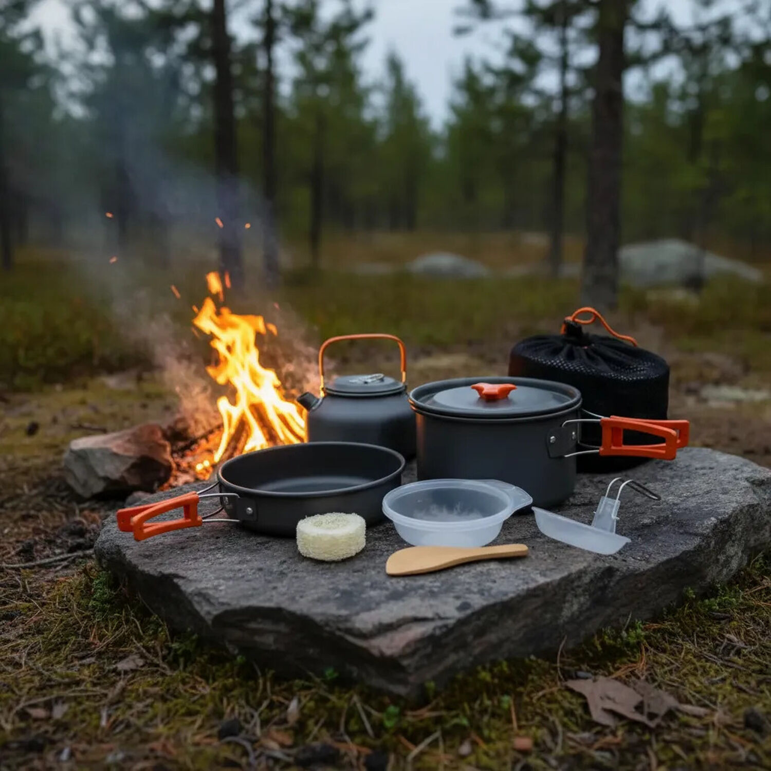 Set Ollas Camping 7 Piezas Aluminio Cocina Port&aacute;til image number 2.0