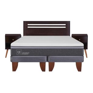 Cama Europea Cic Ortopedic / 2 Plazas / Base Dividida + Set De Maderas