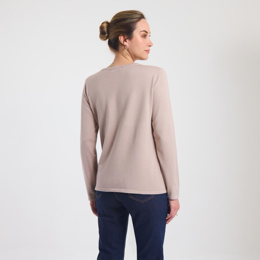 Sweater Aplicación Strass En Cuello Manga Larga Mujer Lesage image number 3.0