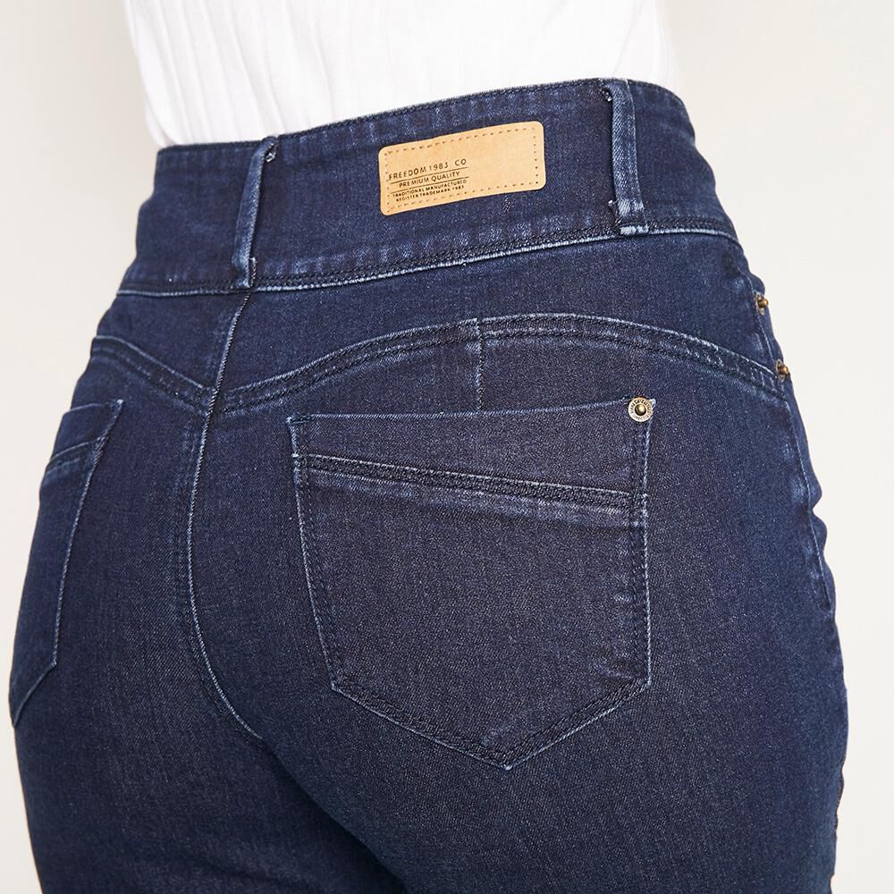 Jeans Pretina Ancha Botones Tiro Alto Sculpture Mujer Freedom image number 4.0