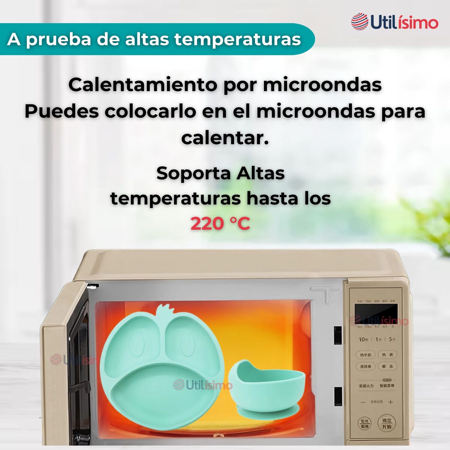 Set De Alimentaci&oacute;n Beb&eacute; Silicona De Formas 6 Piezas Libre Bpa Color Turquesa image number 3.0