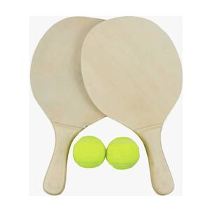Set Paletas De Playa Madera + 2 Pelotas + Bolso