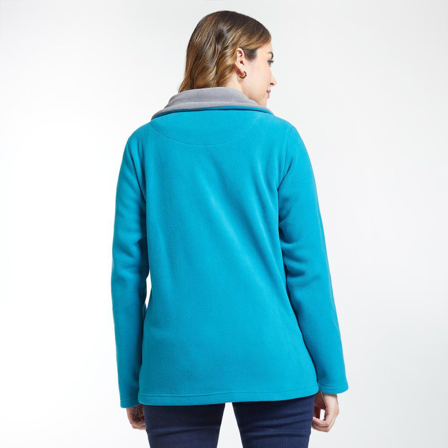 Poler&oacute;n Polar Liso Regular Cuello Alto Zipper Mujer Geeps image number 3.0