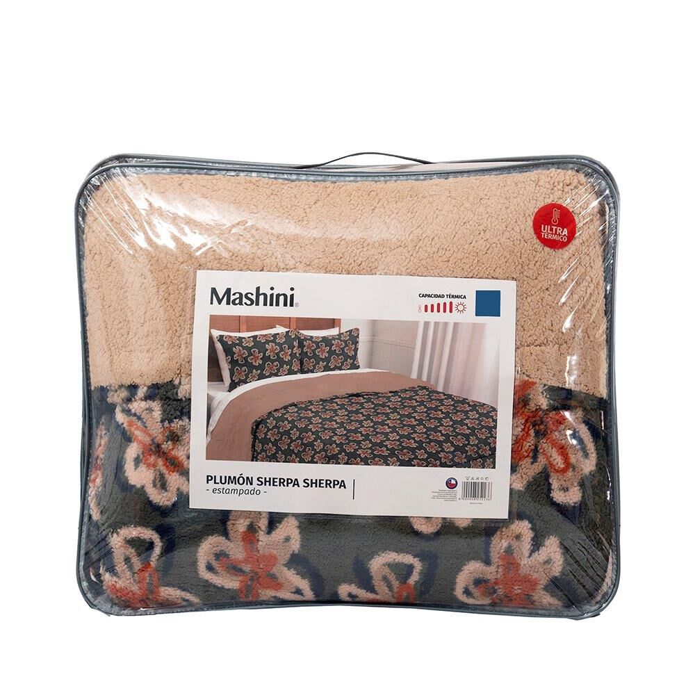 Plumon Sherpa/sherpa Estampado King Flowers image number 4.0
