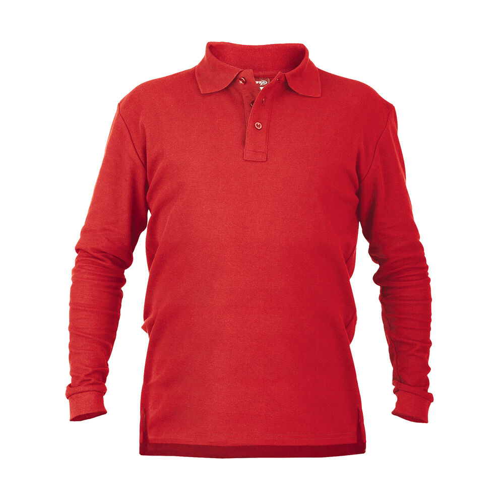 Polera Pique Roja Manga Larga Upf40 image number 0.0