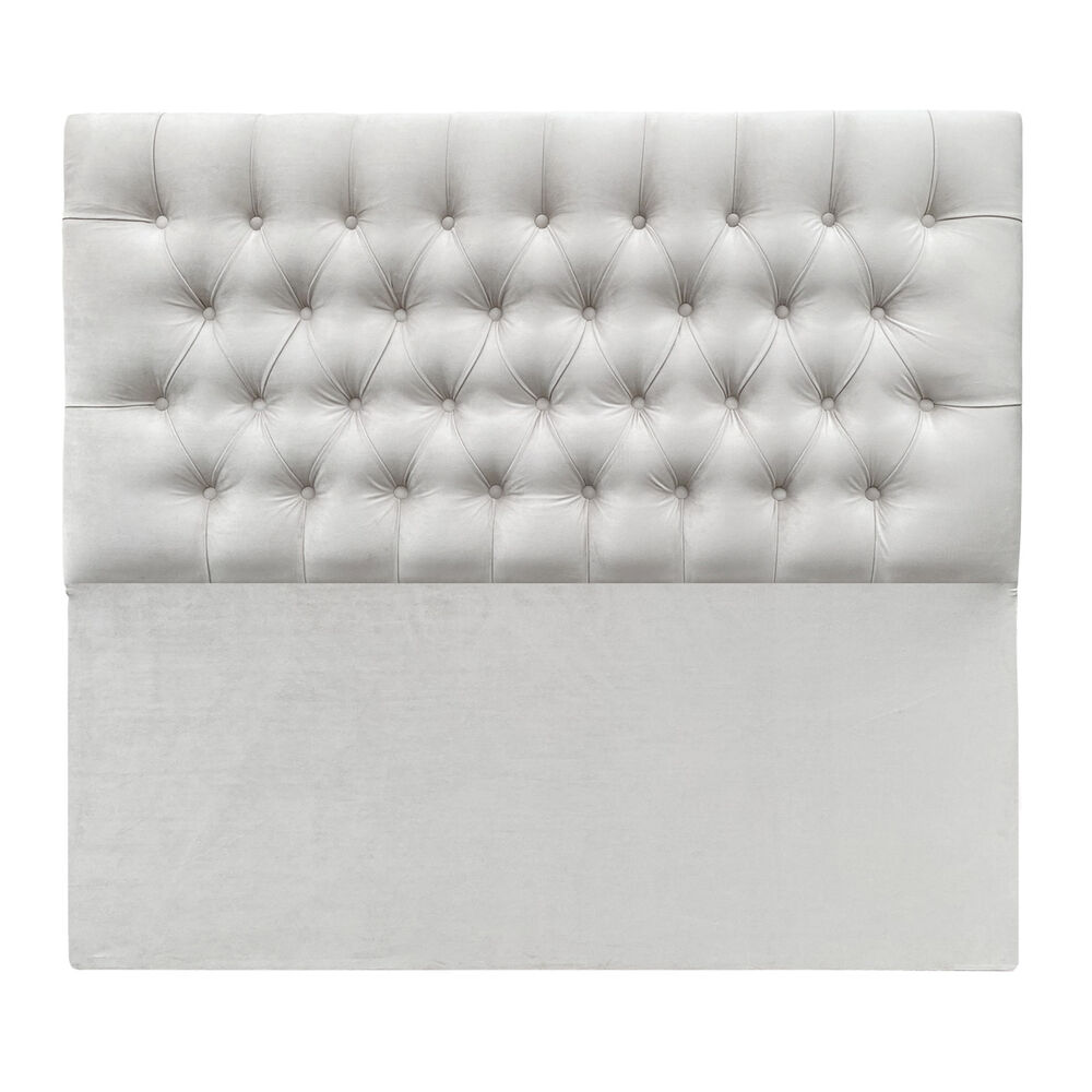 Respaldo De Cama Capitoné Premium Felpa Marfíl 1,5 Plazas image number 2.0