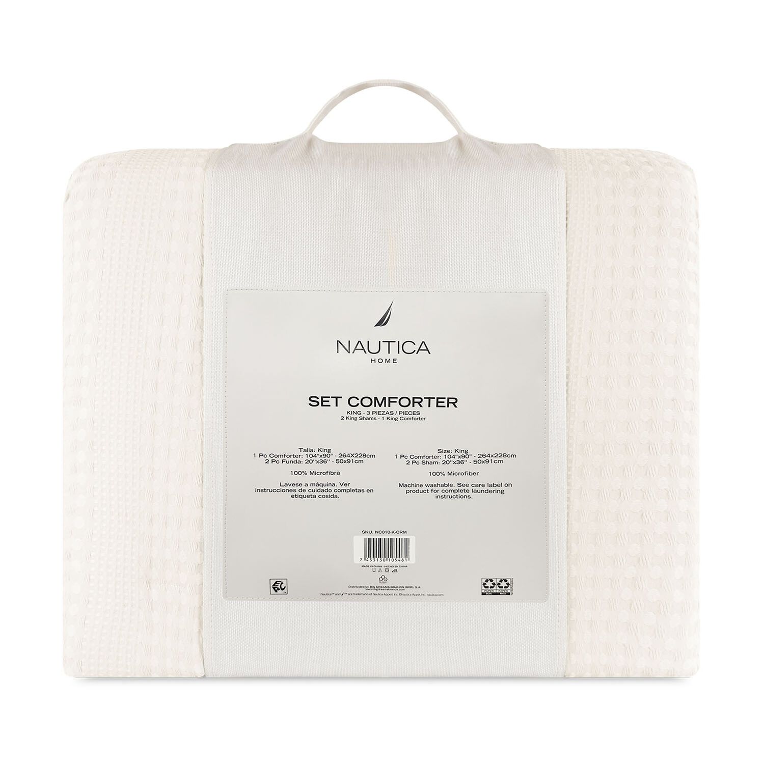 Cubrecama King Reversible + Fundas Nautica Home Blanco image number 2.0