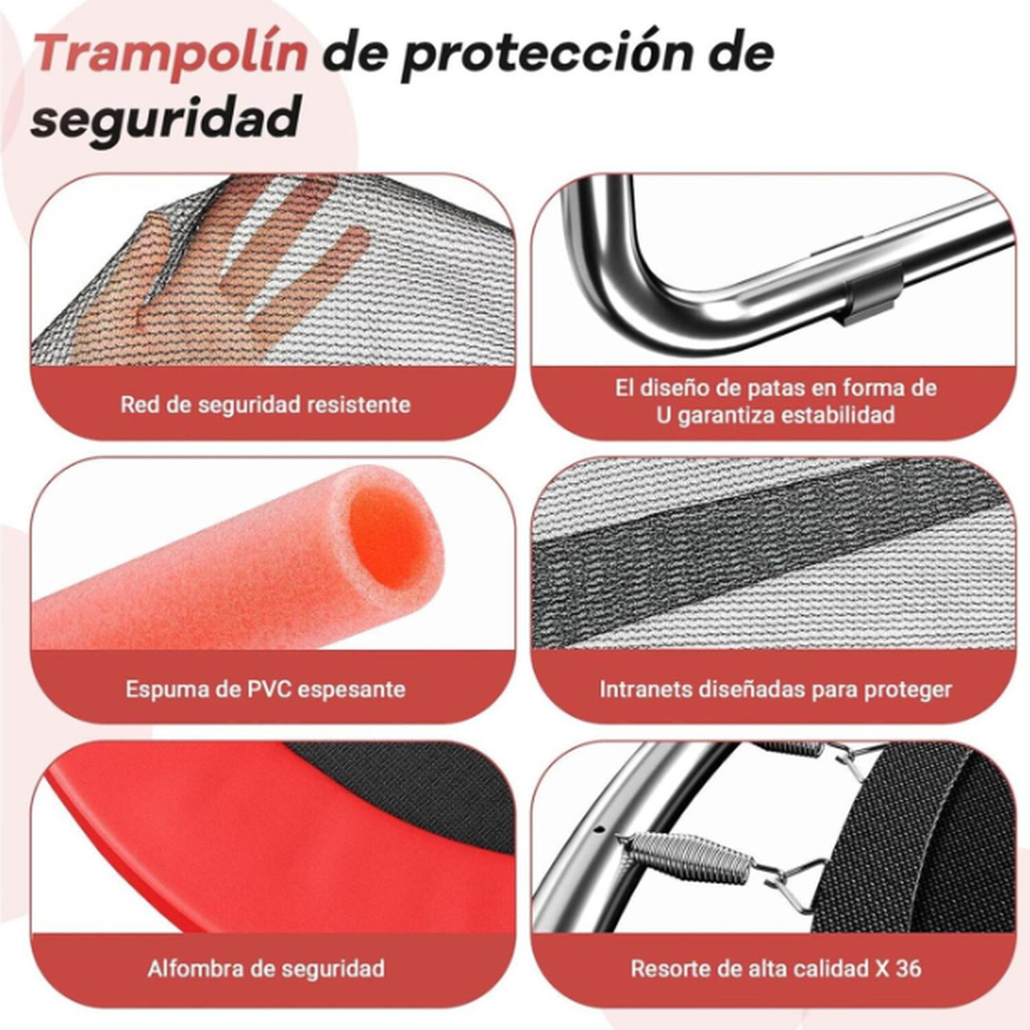 Cama El&aacute;stica Roja 150cm Con Barra + Juguetes Yep Home image number 4.0