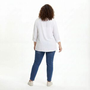 Blusa Manga 3/4 Cuello V Mujer Sexy Large