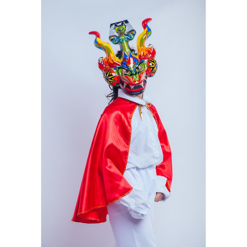 Capa La Tirana Caporal Nortino Para Adulto Con Mascara Accesorio De Traje Tipico Folcl&oacute;rico image number 2.0