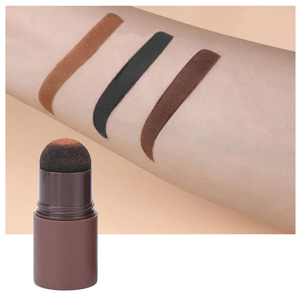 L&aacute;piz Sello Polvo Para Ceja Plantilla Cepillo Marr&oacute;n Claro image number 4.0