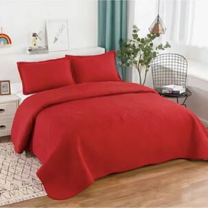 Cubrecama Quilt Rojo De Verano 2 Plazas