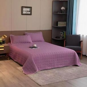Cubrecama Quilt Cobertor King. Morado Y Rosado