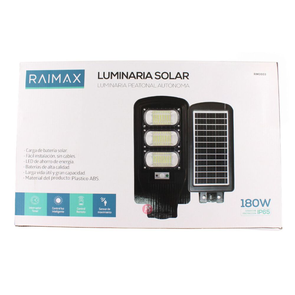 Foco Solar 180w Led Ip65 Con Control Y Sensor Raimax - Ps image number 3.0