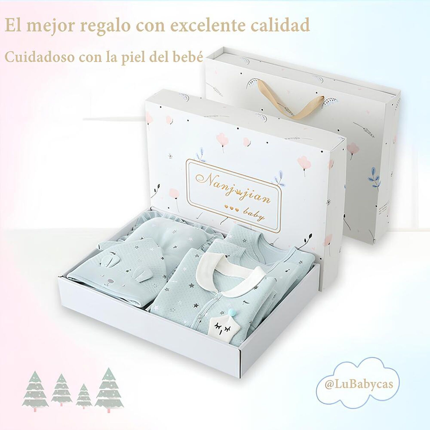 Pack Ajuar Beb&eacute; Ropa Algod&oacute;n 24 Piezas Rosado Lubabycas image number 6.0