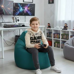 Buzo Ni&ntilde;o Franela Game Over Beige
