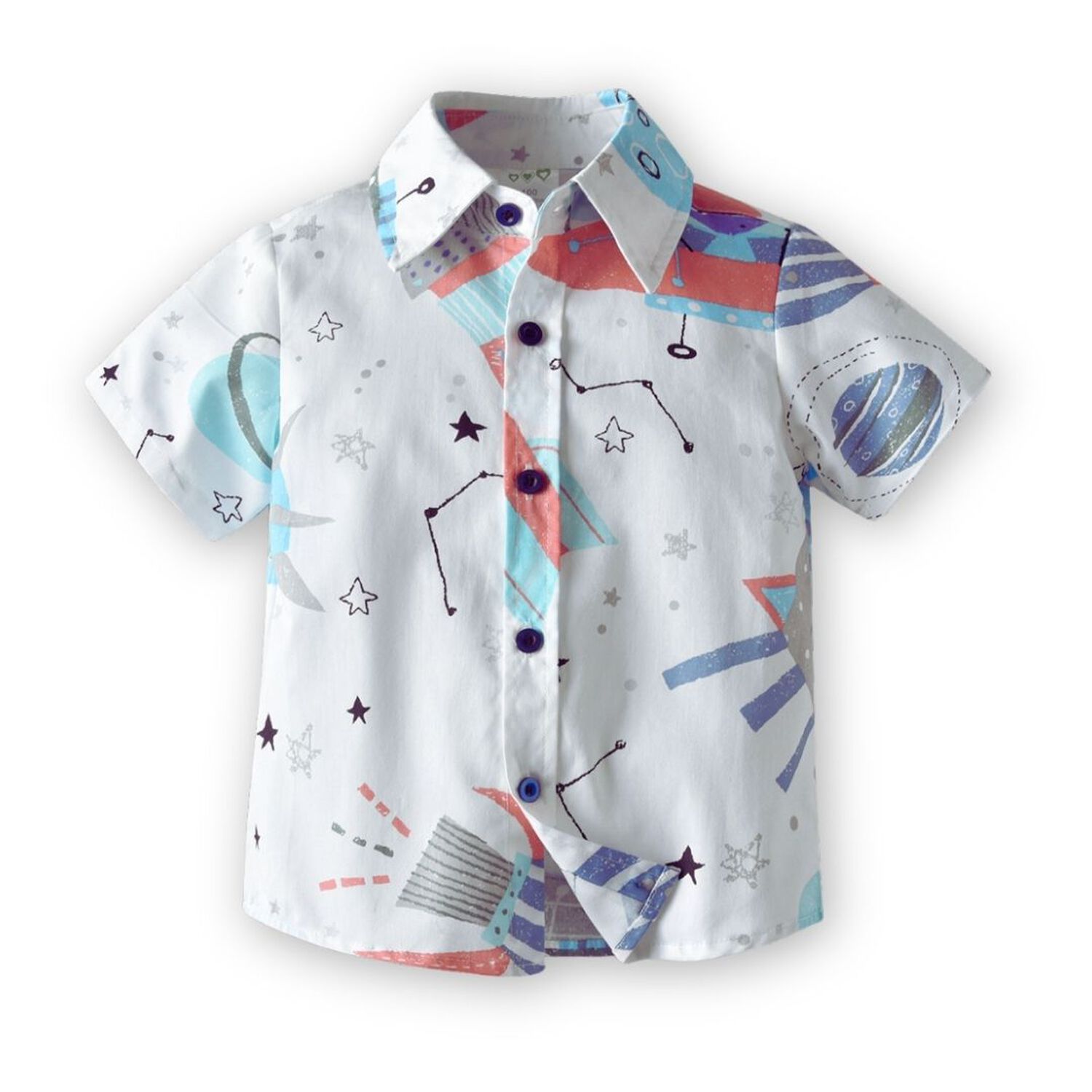 Conjunto De Vestir Ni&ntilde;o Camisa Con Estampado Y Pantal&oacute;n Corto 9 Meses A 4 A&ntilde;os Stellar Sky image number 1.0