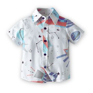 Conjunto De Vestir Ni&ntilde;o Camisa Con Estampado Y Pantal&oacute;n Corto 9 Meses A 4 A&ntilde;os Stellar Sky