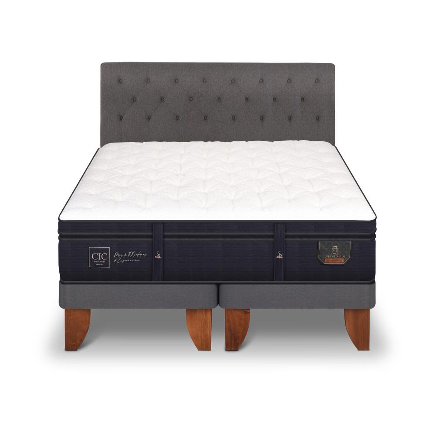 Cama Europea Cic Super Premium / King / Base Dividida + Respaldo image number 0.0