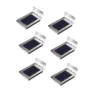 Pack 6 Aplique Luz Led Solar Con Sensor De Movimiento Contra Agua