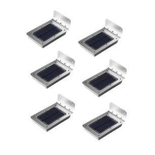 Pack 6 Aplique Luz Led Solar Con Sensor De Movimiento Contra Agua