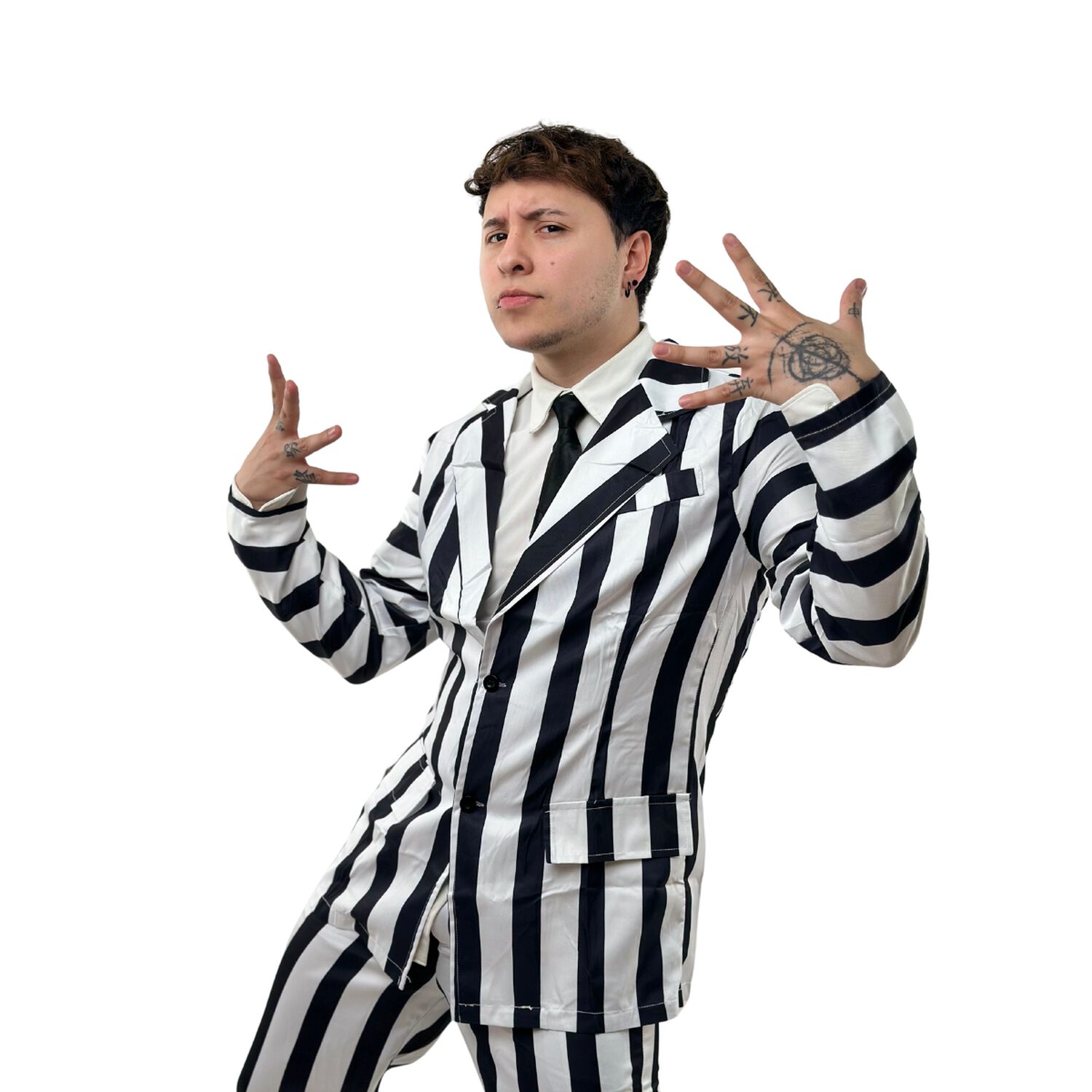 Disfraz Beetlejuice Halloween Con Corbata image number 0.0