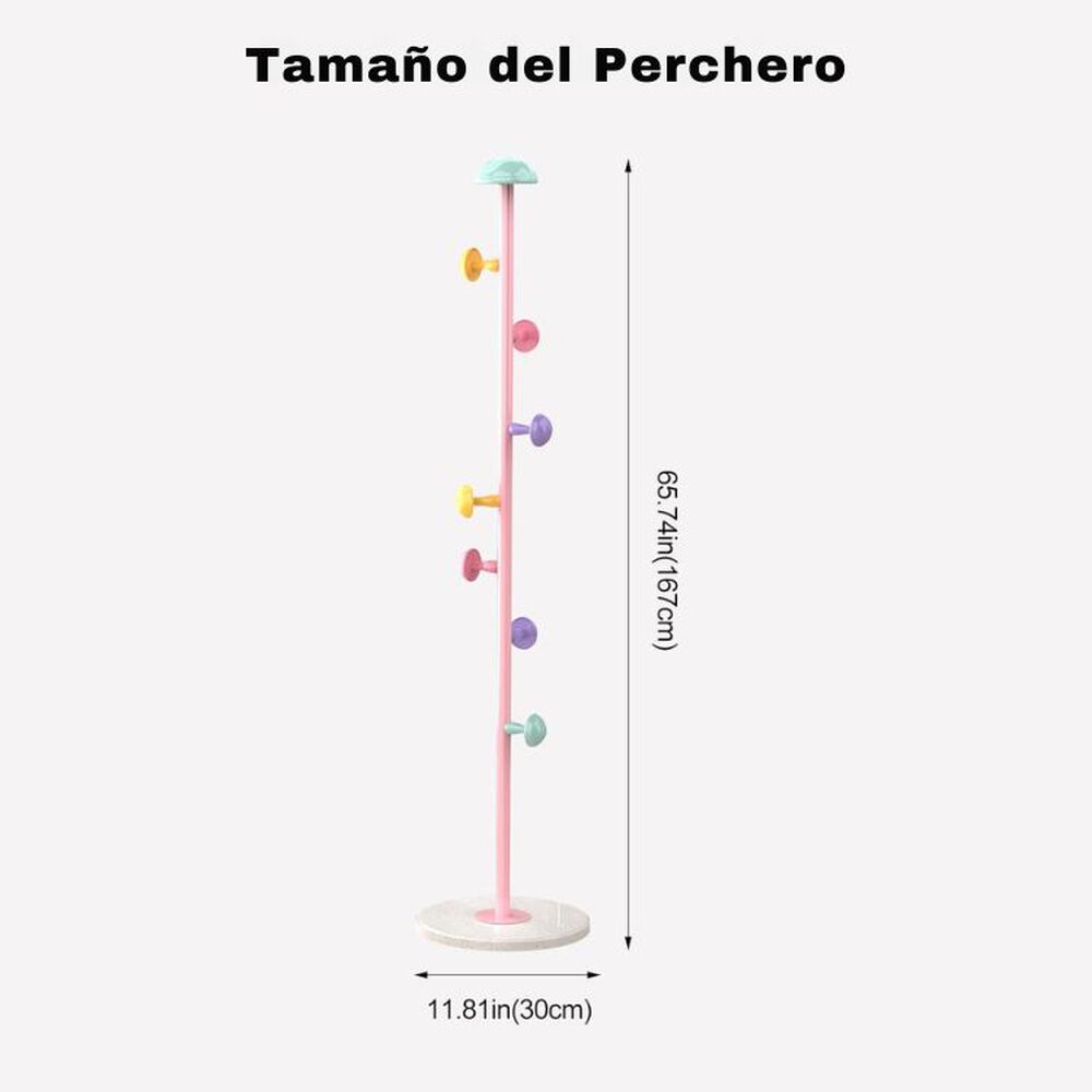 Perchero Infantil En Forma De Honguito Multicolor 7 Ganchos image number 5.0