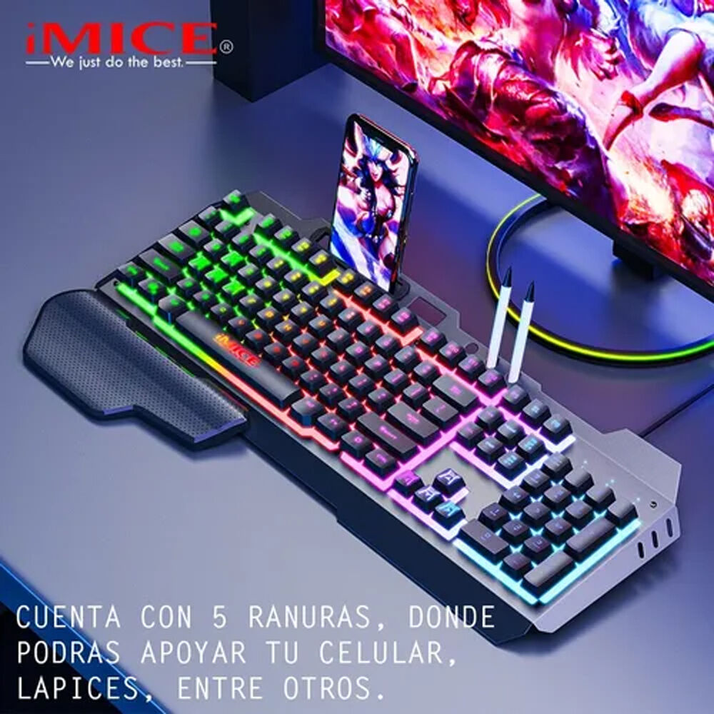 Teclado Gamer Imice Gk-700 Rgb Con Reposa Mano Gaming image number 6.0