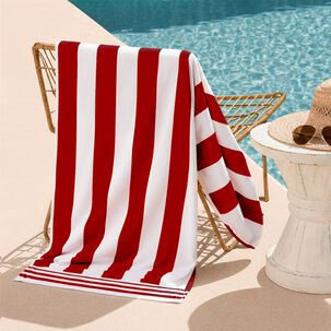 Toalla De Playa 100% Algod&oacute;n 163x81 Cabana Roja