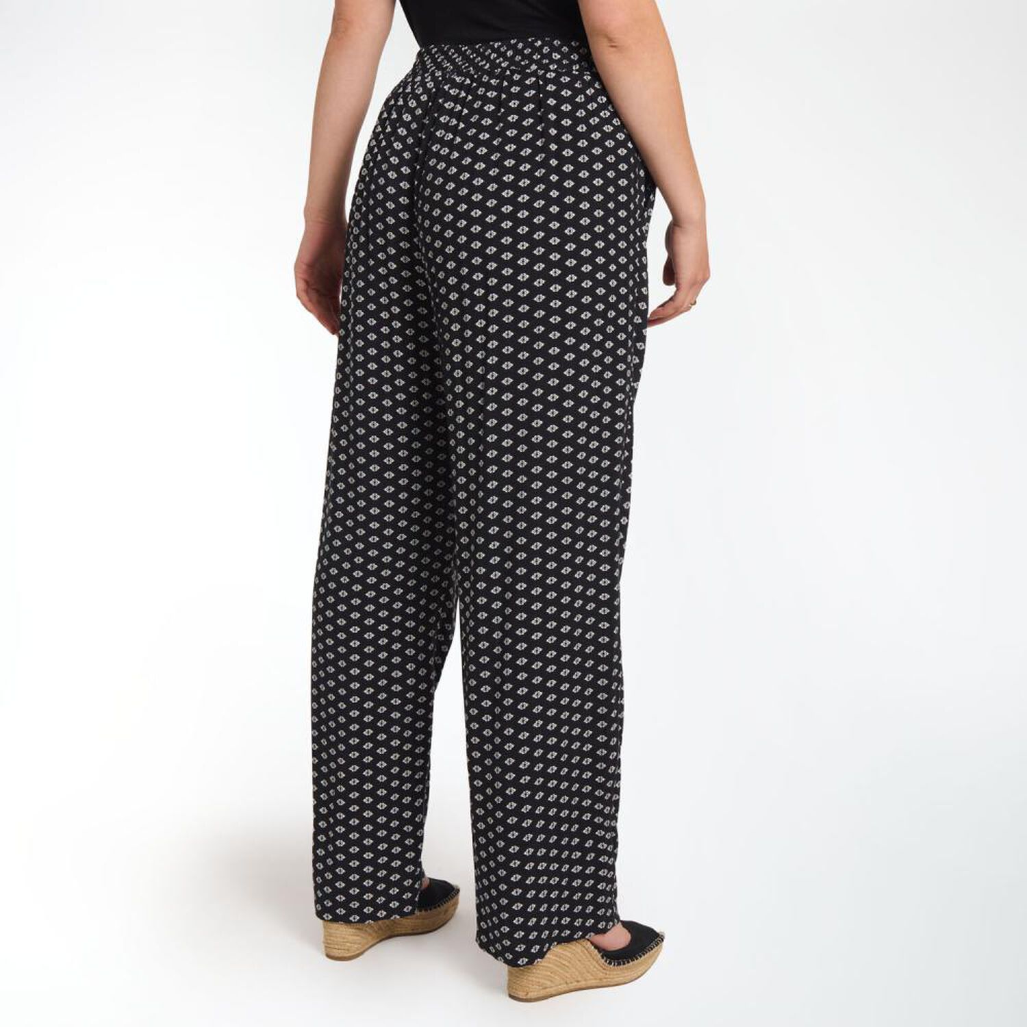 Pantal&oacute;n Full Print Pretina El&aacute;sticada Tiro Medio Flare Mujer Sexy Large image number 3.0