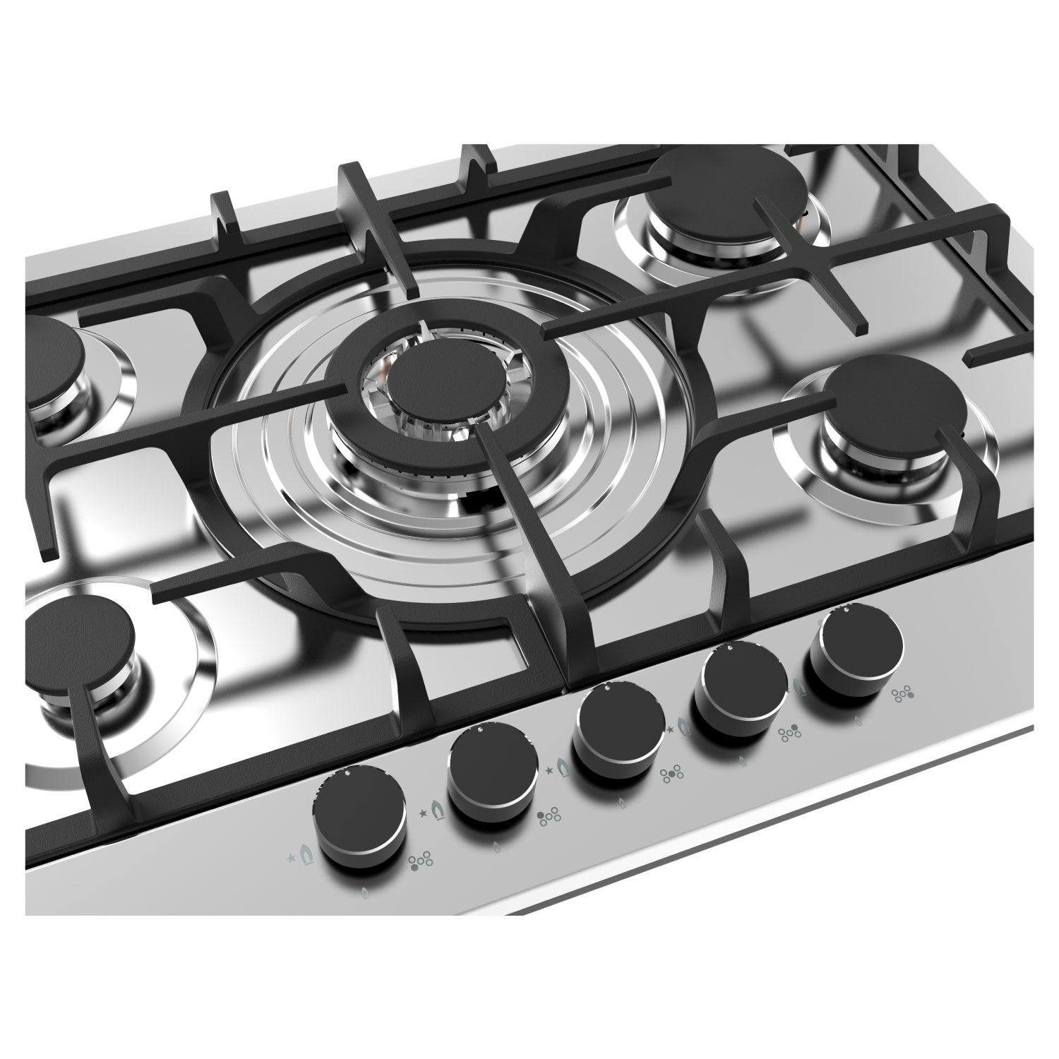 Encimera 5 Platos A Gas Inox Deluxe image number 2.0