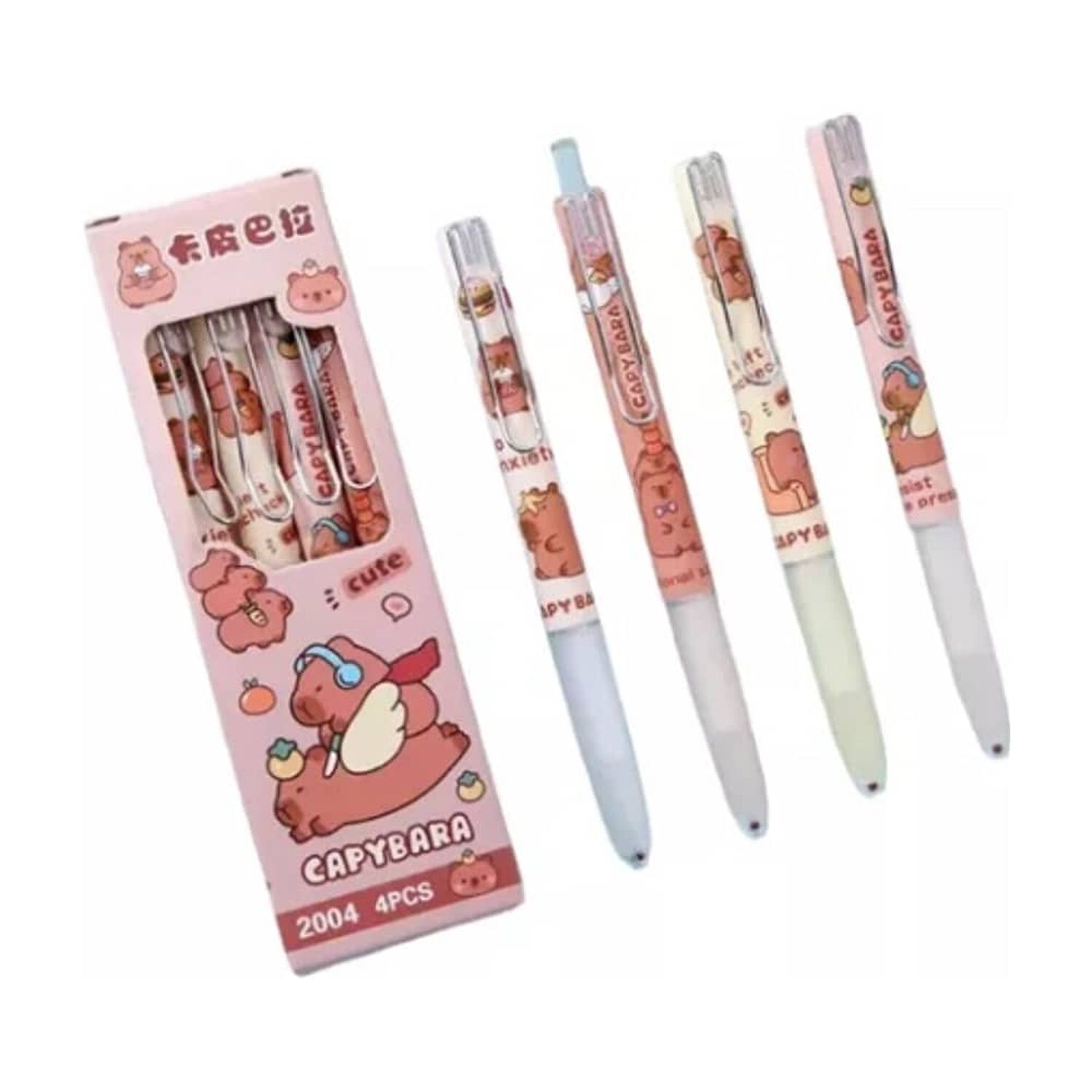 Set De 4 Lapices Tinta Gel De Capybara image number 0.0