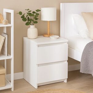 Pack De 2 Veladores Cajon Doble Minimal Blanco