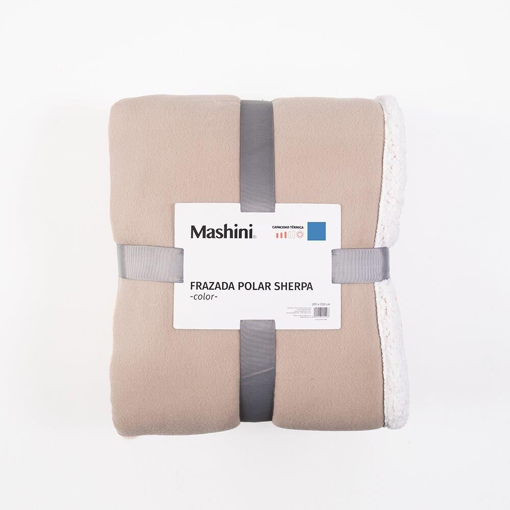 Frazada Polar-sherpa Lisa 1.5 Plazas Taupe image number 2.0