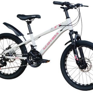 Bicicleta Aro 20 Mawida Con Freno Disco Y 21 Velocidades Blanco Rosado