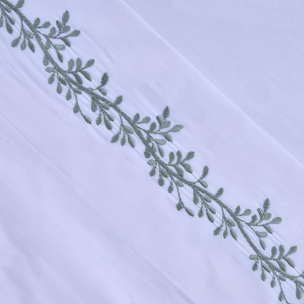 Sabana Bordada 180 Hilos Mashini 2 Plazas Ramas Verde image number 1.0