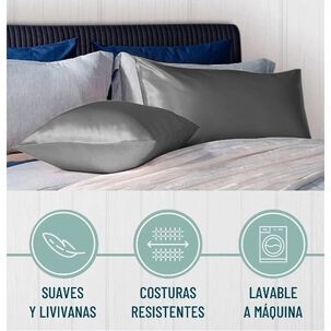 Funda Almohada Satin 76x50 Cm Gris