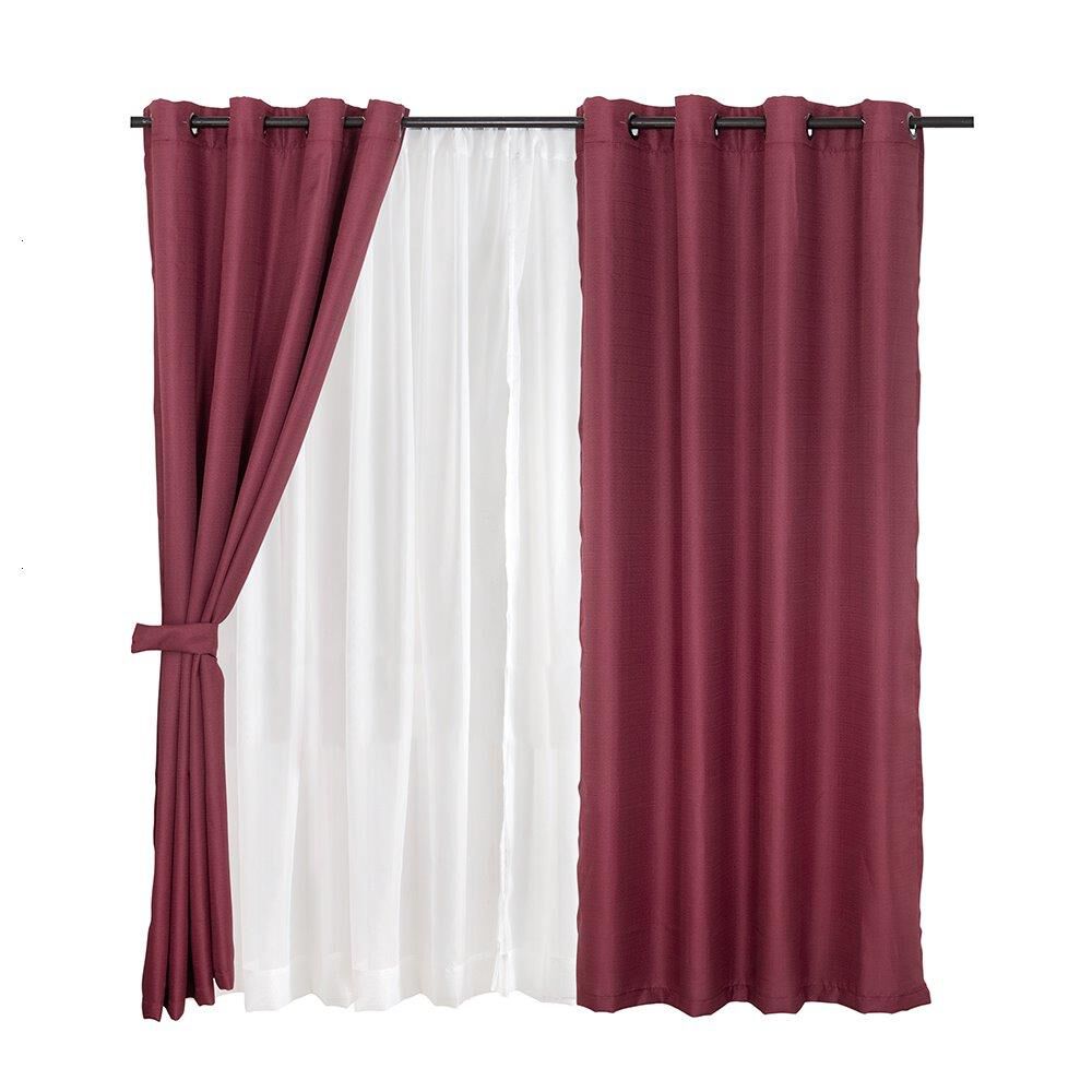 Set Cortina Jqd Rustica 8pzas Argolla 140x220 Burd image number 0.0