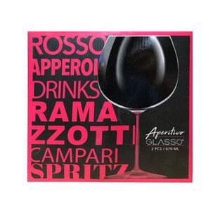 Set 2 Copas Aperitivo Cristal Rosa 640ml Cocktail Glasso