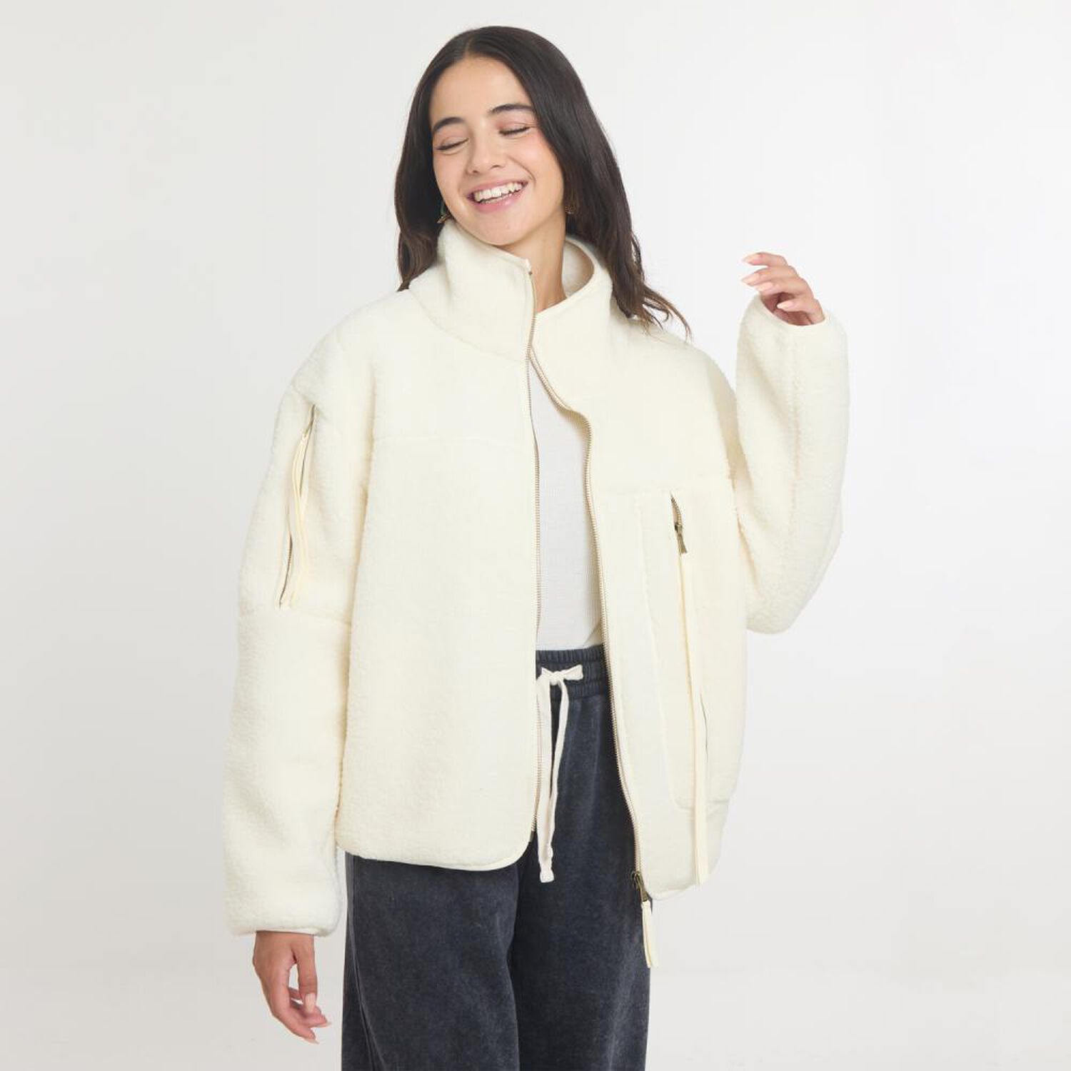 Chaqueta Polar Estampado Cuello Alto Mujer Ocean Pacific image number 2.0