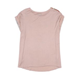 Polera Estampado Frontal Manga Corta Cuello V Mujer Kimera