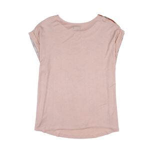 Polera Estampado Frontal Manga Corta Cuello V Mujer Kimera