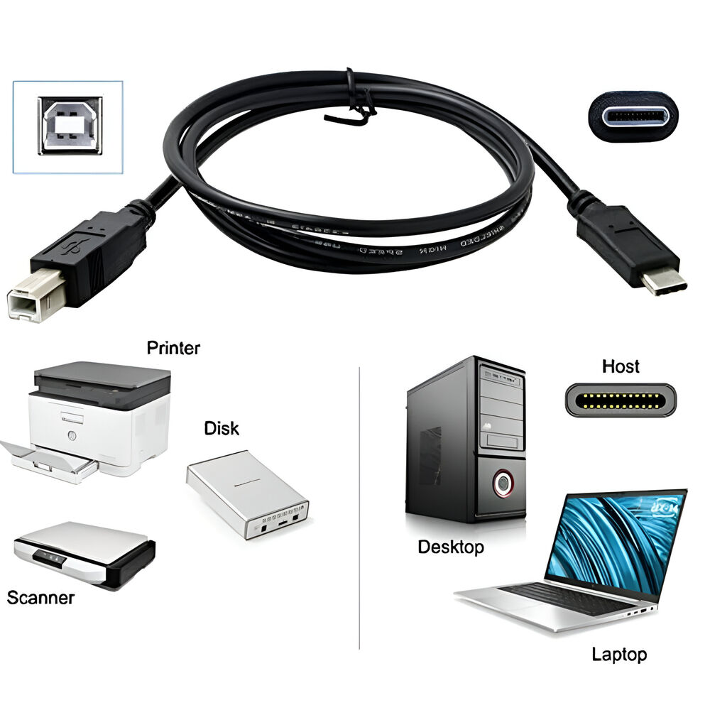 Cable Para Impresoras Usb-c Universal 180cm - Ultra Flexible image number 4.0