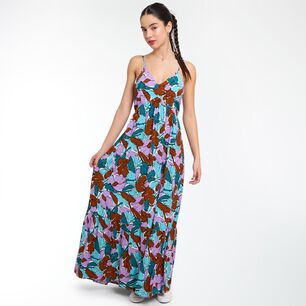Vestido Largo Estampado Sin Mangas Cuello V Mujer Freedom