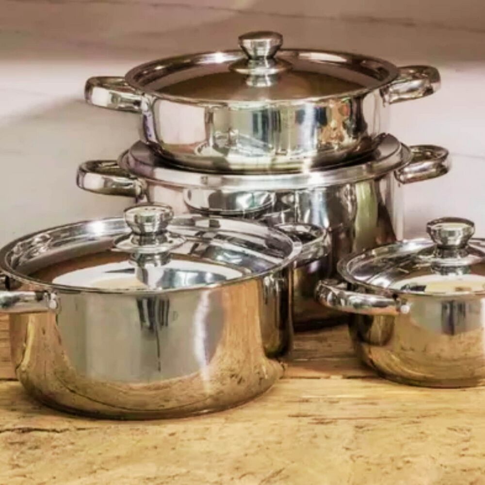 Juego Batería 8 Piezas Olla Cocina Acero Inoxidable image number 3.0