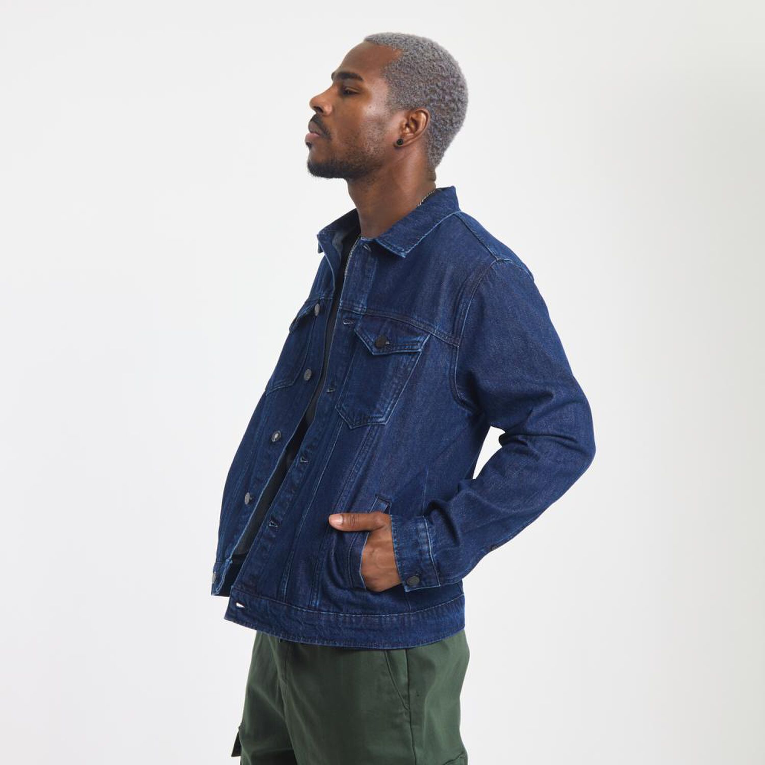 Chaqueta Lisa Slim Cuello Camisero Hombre Rolly Go image number 2.0