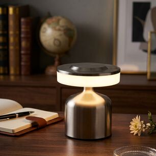 L&aacute;mpara De Mesa Recargable Led Pm2701 - Plateado